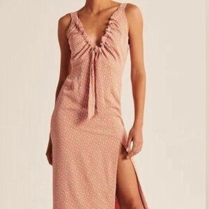 NWOT Abercrombie Tie Front Patterned Midi Dress